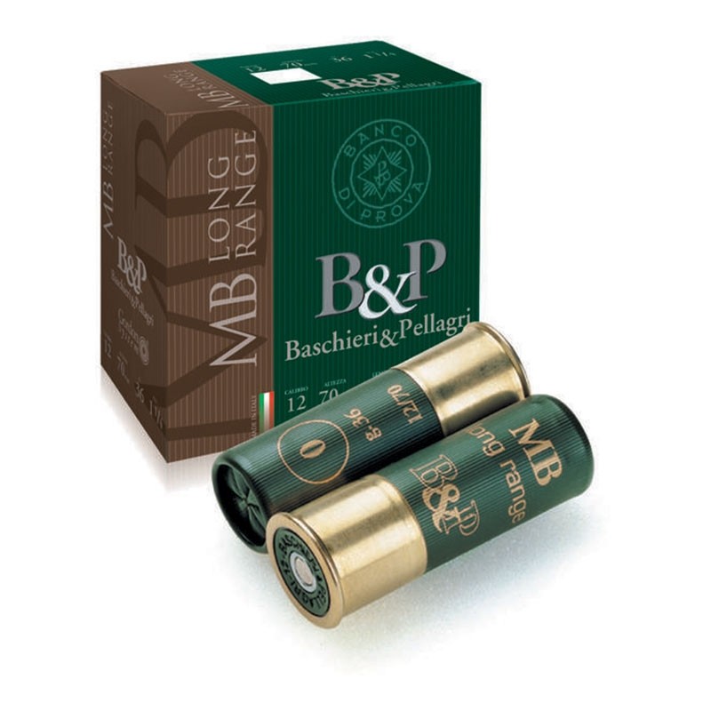 Cartuș pentru armă lisă cu alice B&P Long Range cal. 12 36g 3.1mm măr. 4
