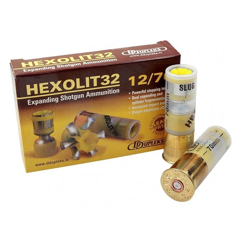Cartuș pentru armă lisă cu proiectil unic D Dupleks Hexolit 12/70 32g