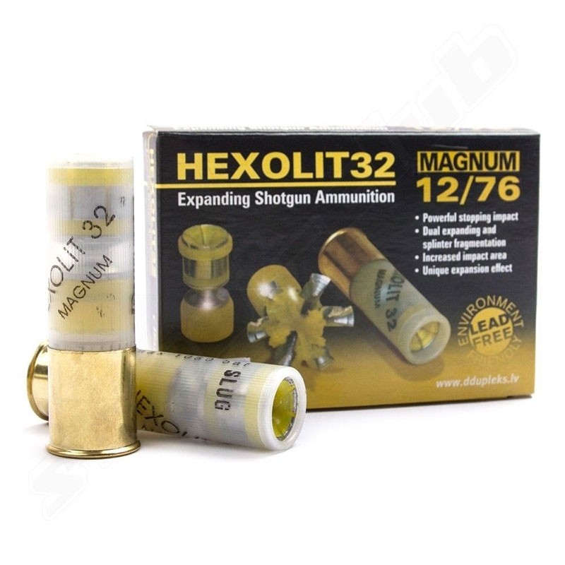 Cartuș pentru armă lisă cu proiectil unic D Dupleks Hexolit Magnum 12/76 32g