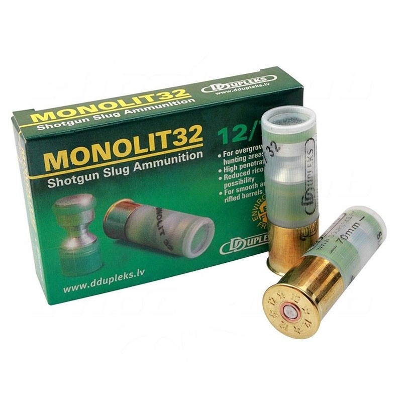 Cartuș pentru armă lisă cu proiectil unic D Dupleks Monolit 32 12/70 32g
