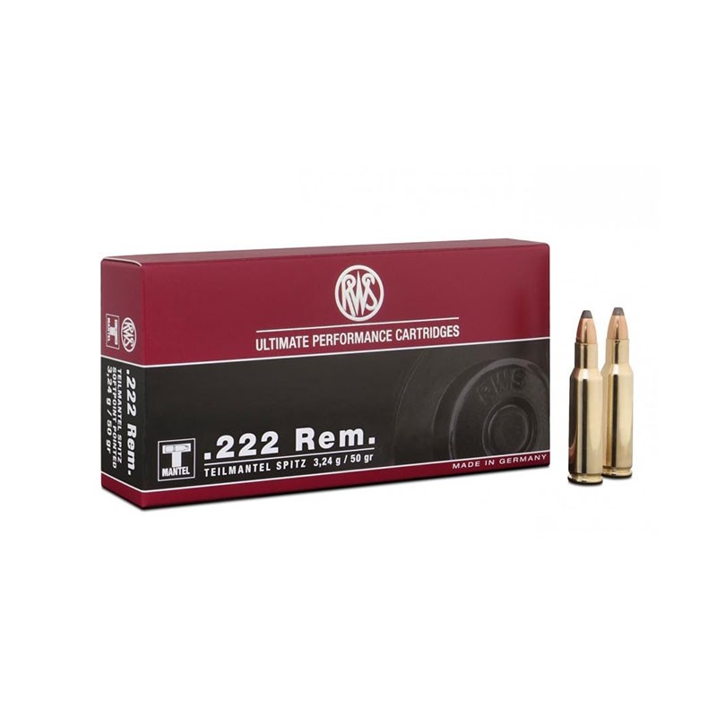 Cartuș pentru carabină RWS SoftPoint .222 Rem 3.24g