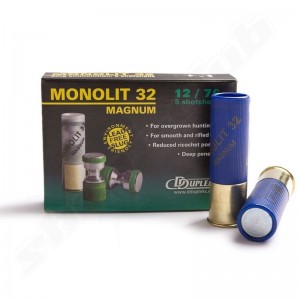 Cartuș pentru armă lisă cu proiectil unic D Dupleks Monolit Magnum 32 12/76 32g